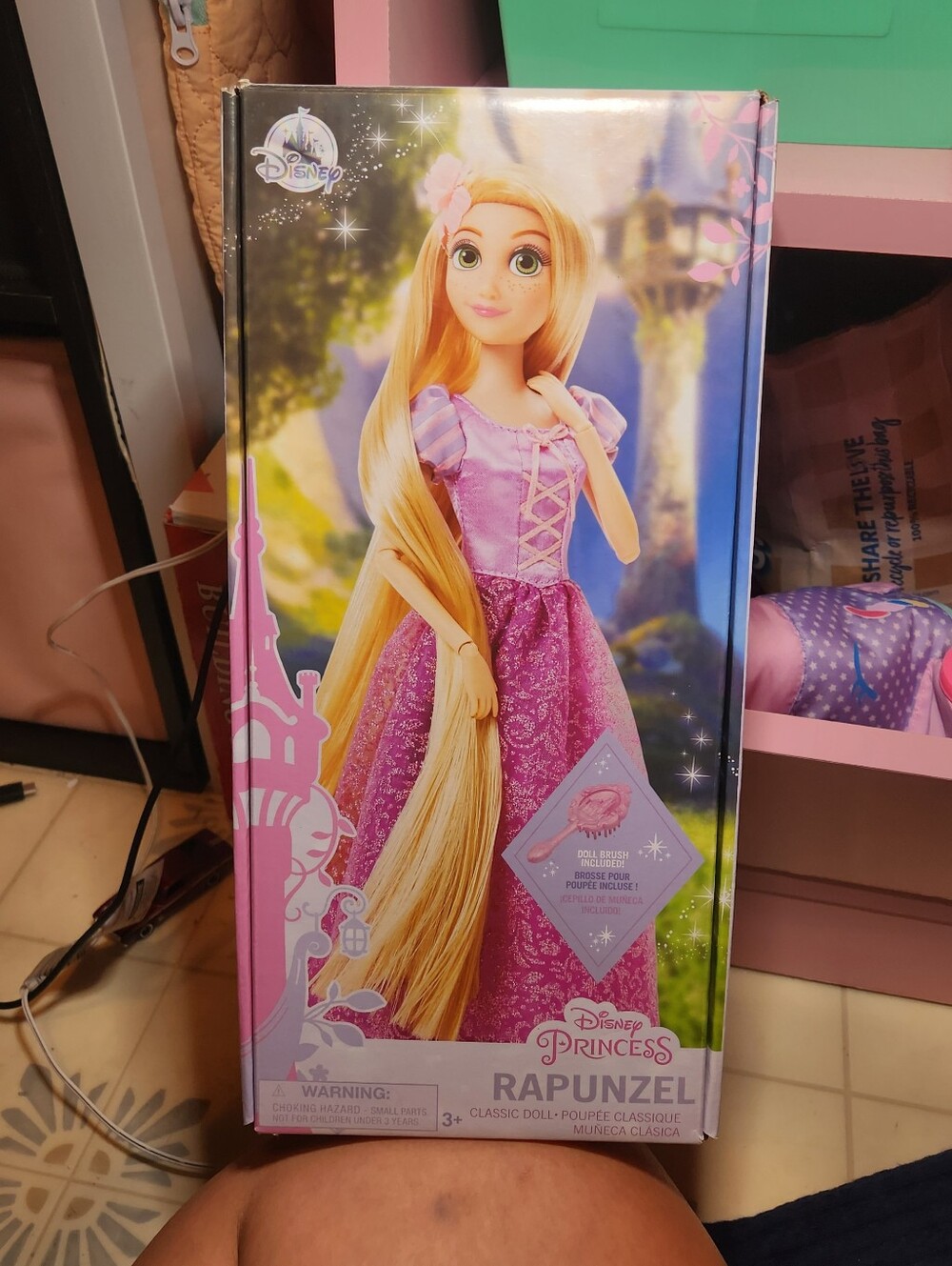 Disney Rapunzel Doll in Pink and Purple Dress